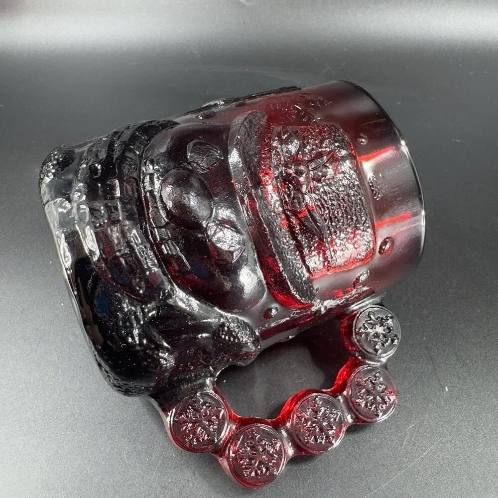 Luminarc Arcoroc Ruby Red Thick Heavy Glass Mug Cup Set Manganese 365nm UV Glow - Picture 12 of 13